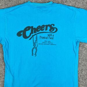 Toucan Cheers Belize T-Shirt Men's XL Blue Tropical Graphic Vintage Belizean